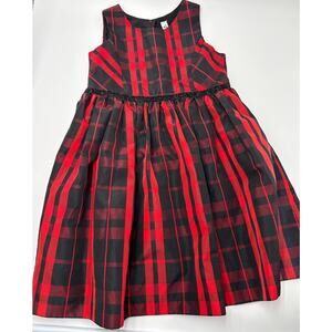 Girls Cherokee Red Black Plaid Holiday Dress Size L Sleeveless Christmas Party